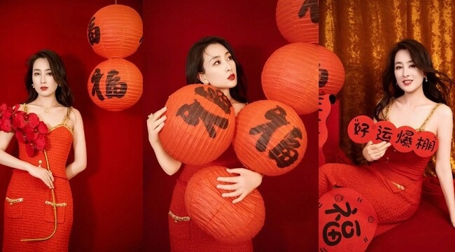 奚梦瑶晒全家福贺节日:与何猷君抱着孩子合照,何广燊睫毛好长!